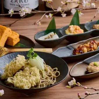 [Standard Soba Course] An affordable course featuring appetizers and yakitori unique to a soba restaurant, followed by soba noodles to finish the meal.