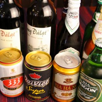 [当天OK！]约100种★2小时无限畅饮★☆越南啤酒、酸酒、葡萄酒等♪