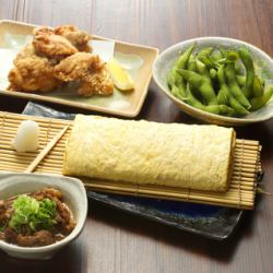 居酒屋セット★から揚げ５個＋だし巻＋どて焼き＋枝豆