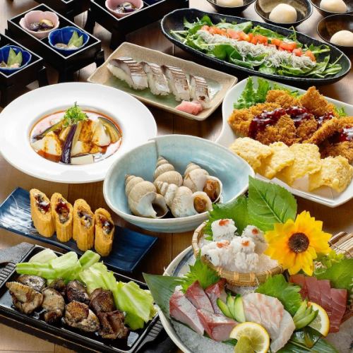 【夏のお集まりに】活け鱧ちり入り造り盛りと地鶏炭火焼き5000円コース《飲み放題2時間付き》