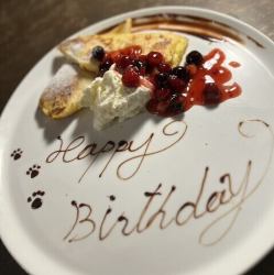 お祝いメッセージプレートもどうぞ！