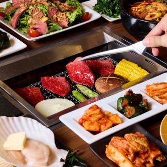 [My Recommendation Course] Enjoy the finest Matsusaka and Kobe beef! Thick-cut beef tongue and A5 premium kalbi! [110-minute limit]