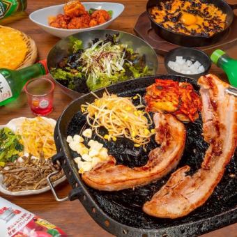 【復活！サムギョプサルコース】生ビールもOK！2時間飲み放題★7品5500円→クーポン利用で5000円