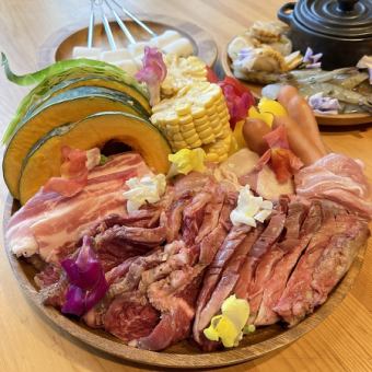 ★Barbecue course on the terrace★3,000 yen per person (tax included) [drinks not included]