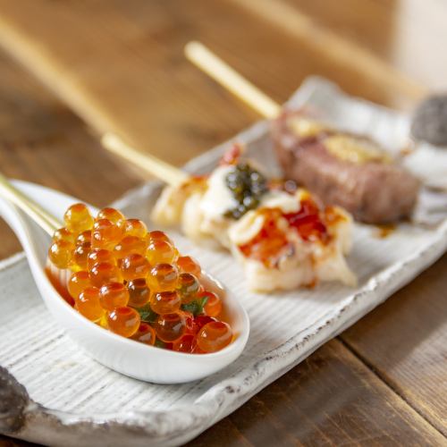 A number of Teppanyaki skewers that boasts of tops!