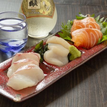 Three kinds of sashimi