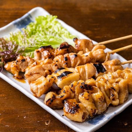 烤雞肉串3個拼盤[僅醬汁]
