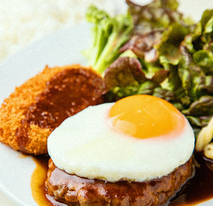 おろしハンバーグ&白身フライ&コロッケ