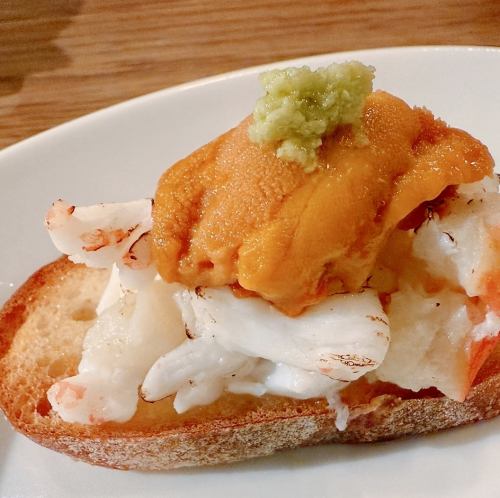 生雲丹・タラバ蟹 ご褒美ブルスケッタ