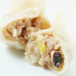 Boiled dumplings with pork and shiitake mushrooms