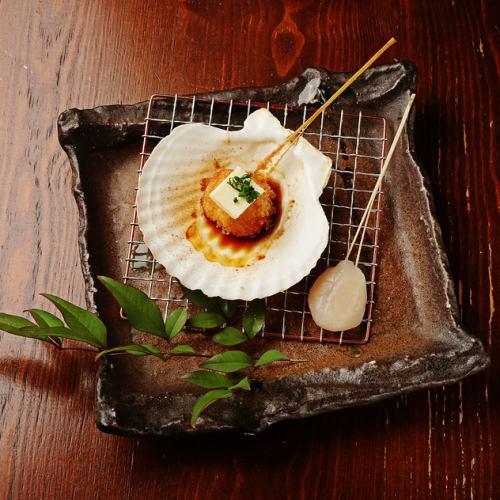 Deep-fried scallops with butter and soy sauce