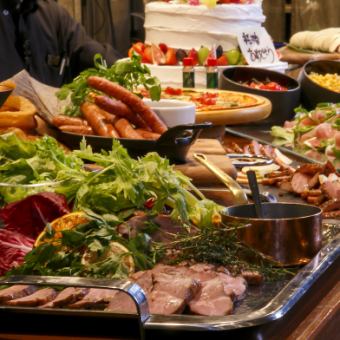 歓送迎会プラン【6,000円】ビュッフェ形式+2時間飲み放題付（LO20分前）