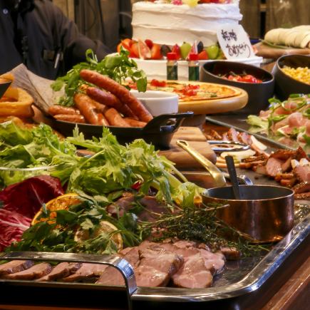 歓送迎会プラン【6,000円】ビュッフェ形式+2時間飲み放題付(LO20分前)