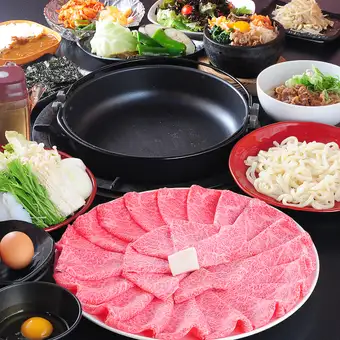 【コース料理】特選 黒毛和牛 すき焼き 萌葱~もえぎ~Aコース 【全7品5,280円(税込)★】