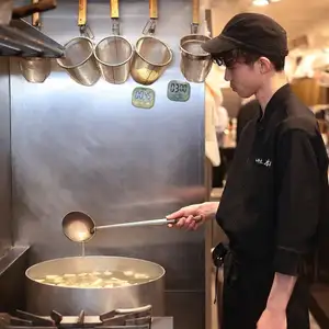 We simmer carefully selected ingredients in a large pot every day.