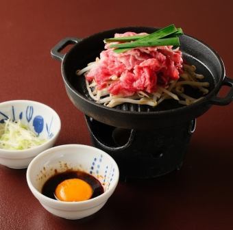 卵黄たれで食べるええ肉の焼きしゃぶ