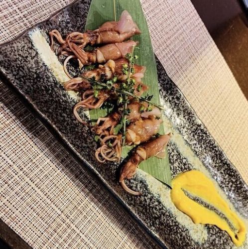 ホタルイカ茹で柚子味噌