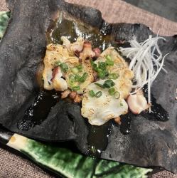 Grilled raw octopus with kelp