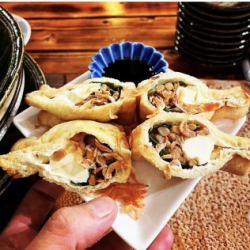 炸紫蘇葉和納豆