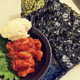 チャンジャとクリームチーズ