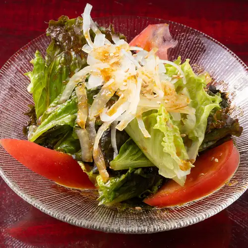 Salad at a yakiniku restaurant
