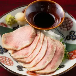 Beef tongue sashimi cured with kelp