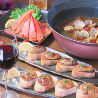 【120分飲み放題付】お肉と魚介のWメイン燻製コース　8品6500円