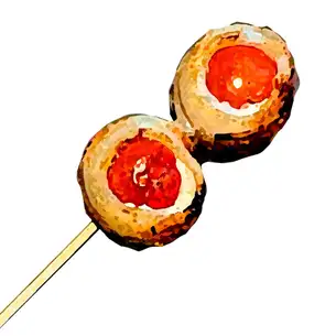 Grilled mini tomato rolls with sauce
