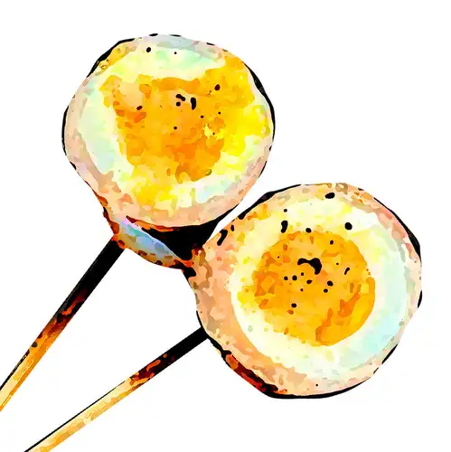 Soft-boiled egg roll with aged sauce