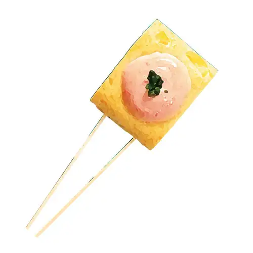 Tamagoyaki skewers with mentaiko mayonnaise
