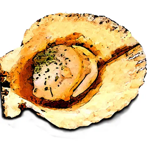 Scallops grilled with garlic butter