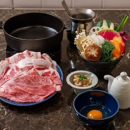 Shabu-shabu or Sukiyaki choice course: Japanese Black Beef and Pork Mix 150g 5,500 yen (tax included)