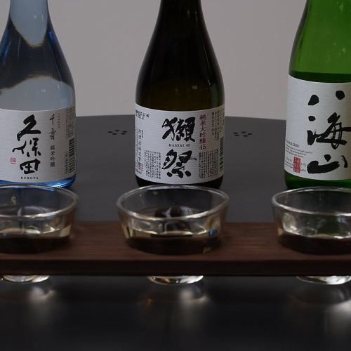 Tasting comparison of three types of sake