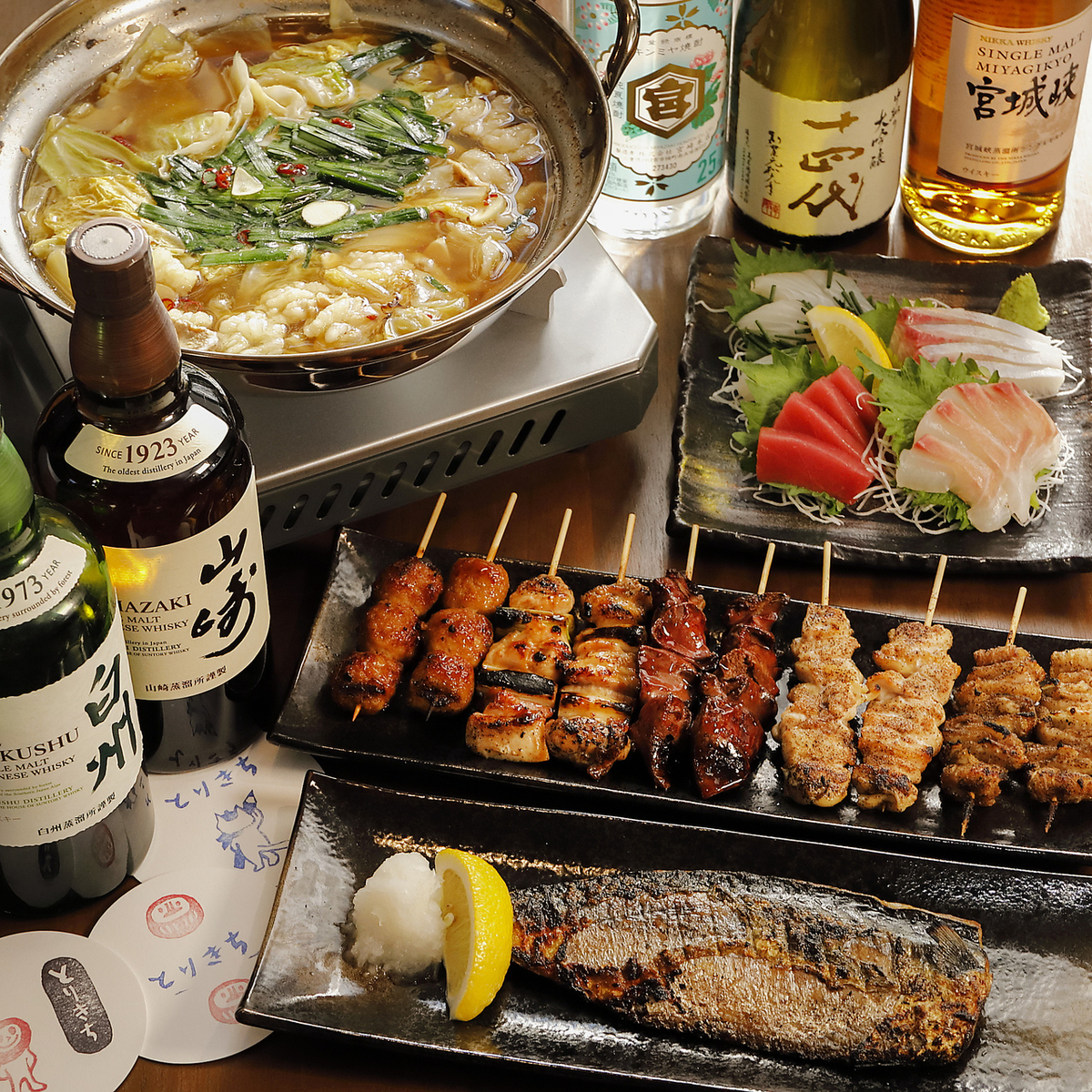 飲み放題付きコースございます♪自慢の焼鳥を是非ご賞味ください