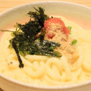 Mentaiko carbonara udon