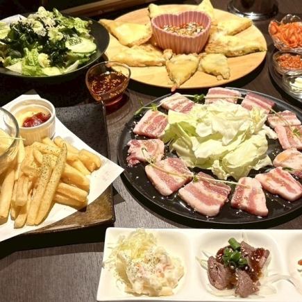 【5,000円/飲み放題込み】わっしょい女子会コース（サムギョプサル）　お料理8品＋飲み放題