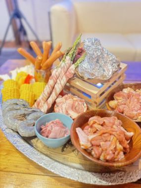 ソファー席 平日アメリカンBBQコース(飲み放題120分付)