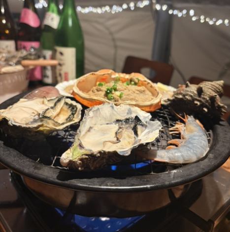 産地直送！海の幸の旨味ダイレクトに味わう海鮮浜焼きコース☆２時間呑み放題付き