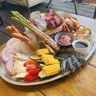 【平日限定】2H飲み放題付き！アメリカンBBQコース★6000円（税込）10月25日まで☆