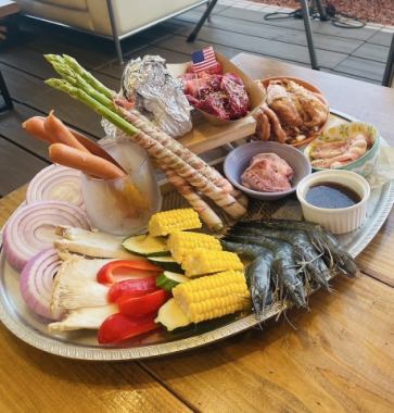 【平日限定】2H飲み放題付き！アメリカンBBQコース★6000円（税込）10月25日まで☆