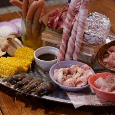 【金・土曜専用】2H飲み放題付き！アメリカンBBQコース★6500円（税込）