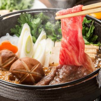 Kuroge Wagyu beef sukiyaki course, 7 dishes, 5,000 yen!
