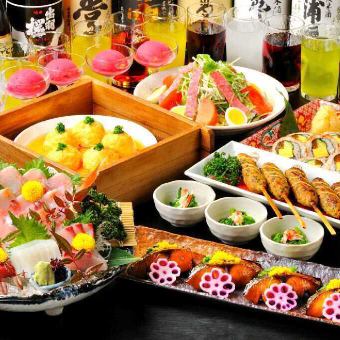 [Hot Pepper exclusive] <March> 8 dishes including 3 types of sashimi and fried chicken + 2 hours all-you-can-drink course for 4,000 yen