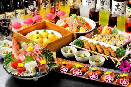 [Hot Pepper exclusive] <March> 8 dishes including 3 types of sashimi and fried chicken + 2 hours all-you-can-drink course for 4,000 yen