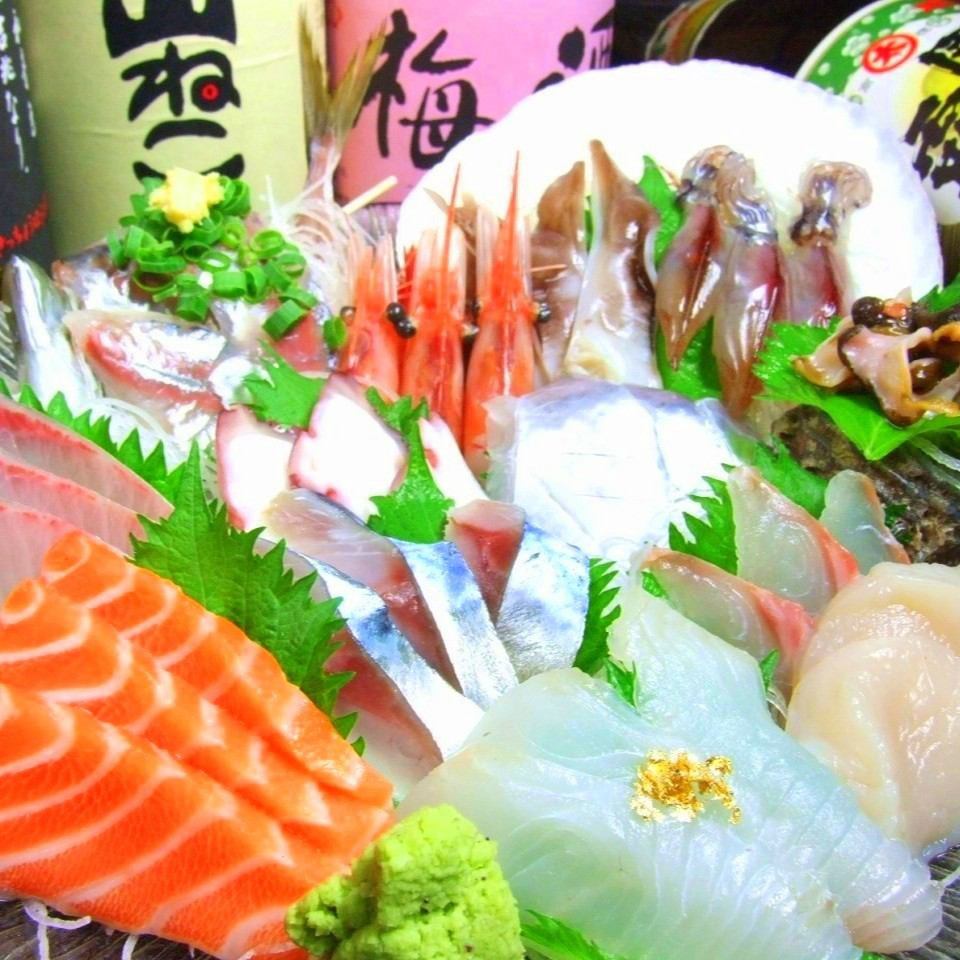 Fresh fish are available.The sashimi is thick and filling!