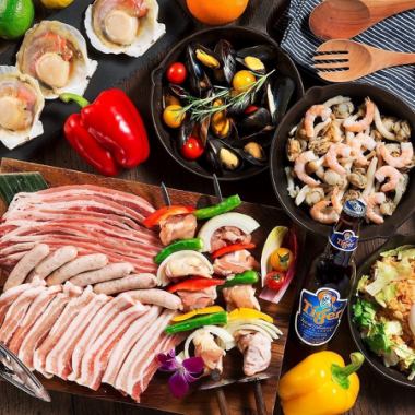 【3時間飲み放題付】ランチ限定◎手ぶらで楽しむBBQ食べ放題ビアガーデン【4499円→2999円】