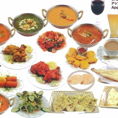 無限暢吃暢飲套餐 ◇男士：4,500日圓 / 女士：4,300日圓 ◇4人以上