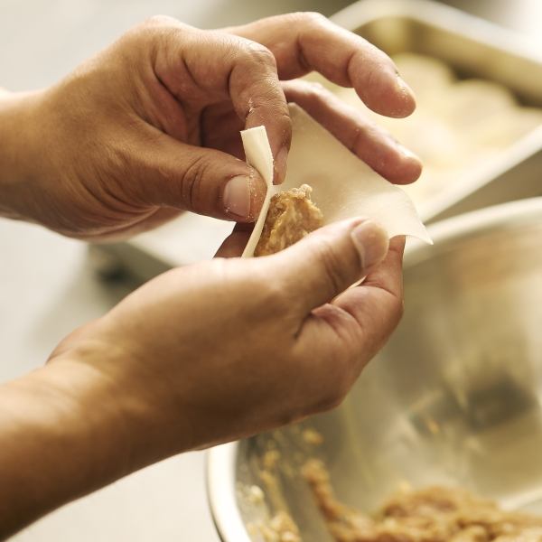 【手包み点心】手包み皿ワンタン