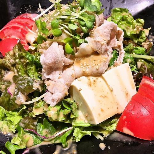 Pork shabu-shabu and tofu sesame salad
