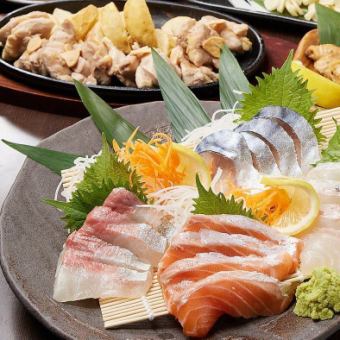 【OPEN 기념!】오야마 닭이나 참치 뺨 고기를 사용한 시험 야마토야 코스 3시간 음료 무제한 포함 전 8품 3000엔